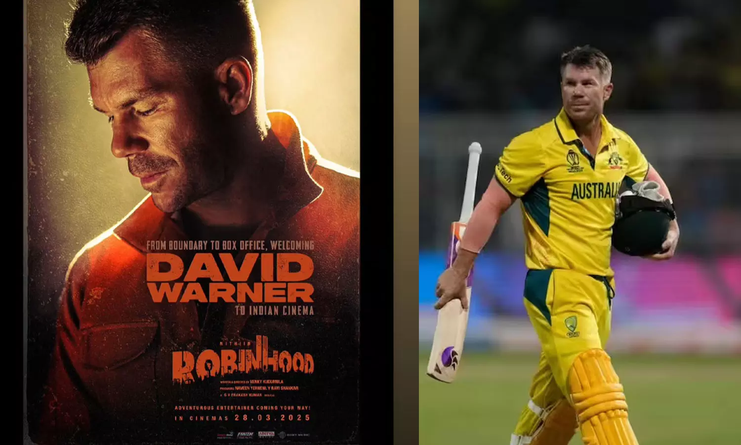 ഇന്ത്യന്‍ സിനിമയിലേക്ക് വാര്‍ണറിന്‍റെ മാസ് എന്‍ട്രി; വേഷമിടുന്നത് തെലുങ്ക് ചിത്രം റോബിന്‍ഹുഡില്‍