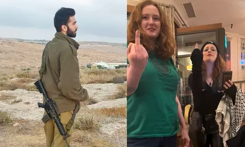 സയണിസ്റ്റുകൾ ഇങ്ങോട്ടു വരണ്ട; ഇസ്രായേലി സൈനികനെ നേരിട്ട് ഐറിഷ് വനിതകൾ
