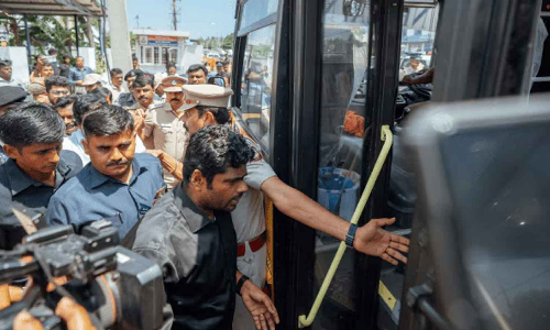 ടാസ്മാക് അഴിമതിക്കെതിരായ പ്രതിഷേധം: ബിജെപി തമിഴ്നാട് സംസ്ഥാന അധ്യക്ഷൻ കെ അണ്ണാമലൈ അറസ്റ്റിൽ