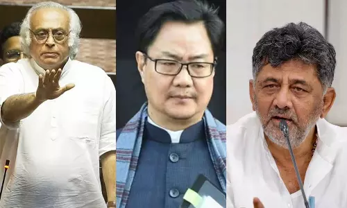 ഡി.കെ ശിവകുമാറിനെതിരായ പരാമർശം: കേന്ദ്രമന്ത്രി കിരൺ റിജിജുവിനെതിരെ അവകാശലംഘന നോട്ടീസ്‌ നല്‍കി കോണ്‍ഗ്രസ്