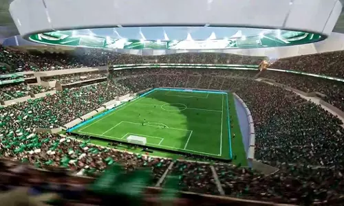 ലോക കപ്പിനായി ഒരുക്കുന്ന കിങ് ഫഹദ് സ്റ്റേഡിയത്തിന്റെ മേൽ കൂര പൂർണമായും നീക്കം ചെയ്തു