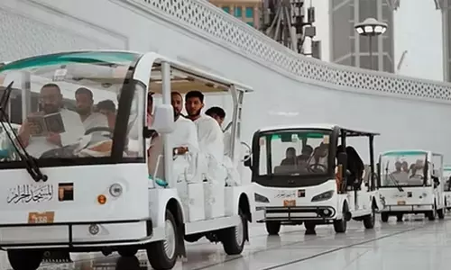 Over 1 million people used the golf cart service at the Grand Mosque in Mecca during Ramadan