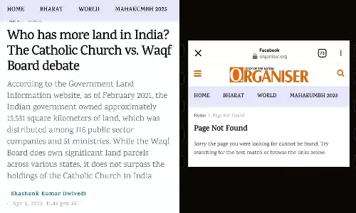 RSS Weekly withdraws article saying land belongs to Catholic Church rather than Waqf Board