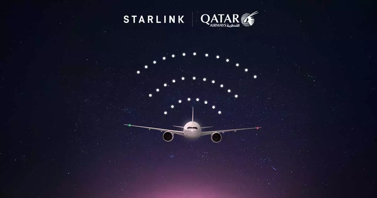 ഖത്തർ എയർവേസ് വിമാനങ്ങളിൽ അതിവേ​ഗ ഇന്റർനെറ്റ് സ്ഥാപിക്കാൻ സ്റ്റാർലിങ്ക്