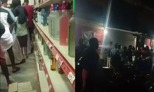 ബെവ്കോ ഔട്ട്ലെറ്റിൽ മകളെ വരിയിൽ നിർത്തി; പിതാവിനോട് സ്റ്റേഷനിൽ ഹാജരാവാൻ പൊലീസ്