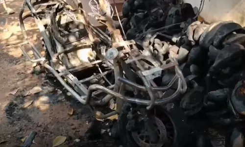 Electric scooter catches fire while charging in Malappuram