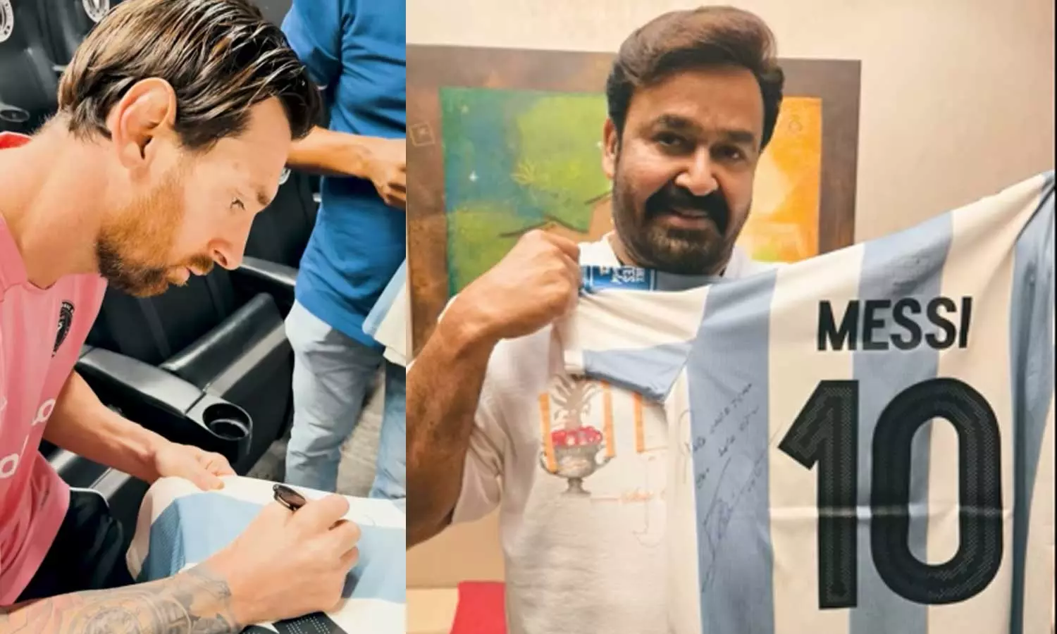 ഡിയർ ലാലേട്ടാ; മെസ്സിയുടെ കയ്യൊപ്പ് പതിഞ്ഞ ജേഴ്സിയുമായി മോഹൻലാൽ