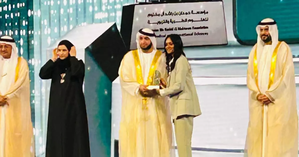 Malayali students Aparna Nair and Anupama won the Shaikh Hamdan Award