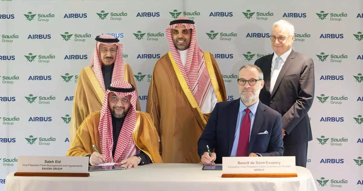 സൗദി എയർലൈൻസിന് 20 പുതിയ വിമാനങ്ങൾ; എയർബസുമായി കരാറിലെത്തി