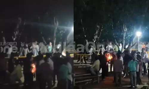 ജെഎൻയു വിദ്യാർഥി യൂണിയൻ തെരഞ്ഞെടുപ്പ് വോട്ടെണ്ണലിനിടെ ഫലസ്‌തീൻ പതാക കത്തിച്ച് എബിവിപി