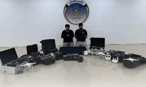 കുവൈത്തിൽ ഡ്രോൺ ഉപയോഗിച്ച് സെൻട്രൽ ജയിലിലേക്ക് മയക്കുമരുന്ന് കടത്താൻ ശ്രമിച്ച രണ്ടുപേർ പിടിയിൽ