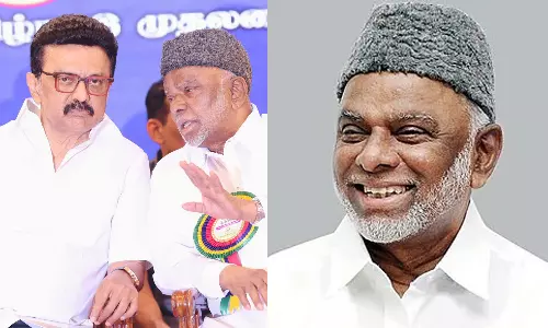 മുസ്‌ലിം ലീഗ് ദേശീയ കമ്മിറ്റി പ്രസിഡന്റായി വീണ്ടും തെരഞ്ഞെടുത്ത ഖാദർ മൊയ്തീനെ അഭിനന്ദിച്ച് എം.കെ സ്റ്റാലിൻ