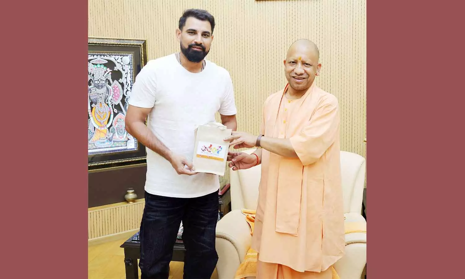 Indian pacer Muhammed Shami met Yogi Adithyanath