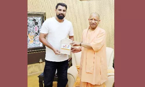 Indian pacer Muhammed Shami met Yogi Adithyanath