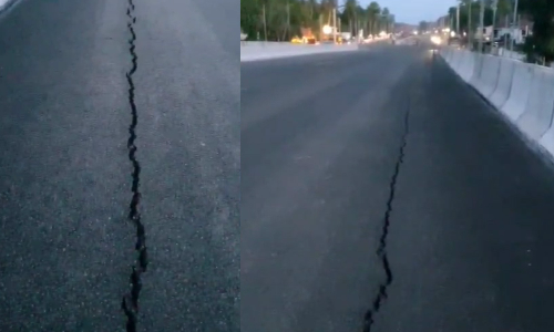 Thrissur,Chavakkad national highway,roadCrack ,kerala,ദേശീയപാത,റോഡ് വിള്ളല്‍,തൃശൂര്‍