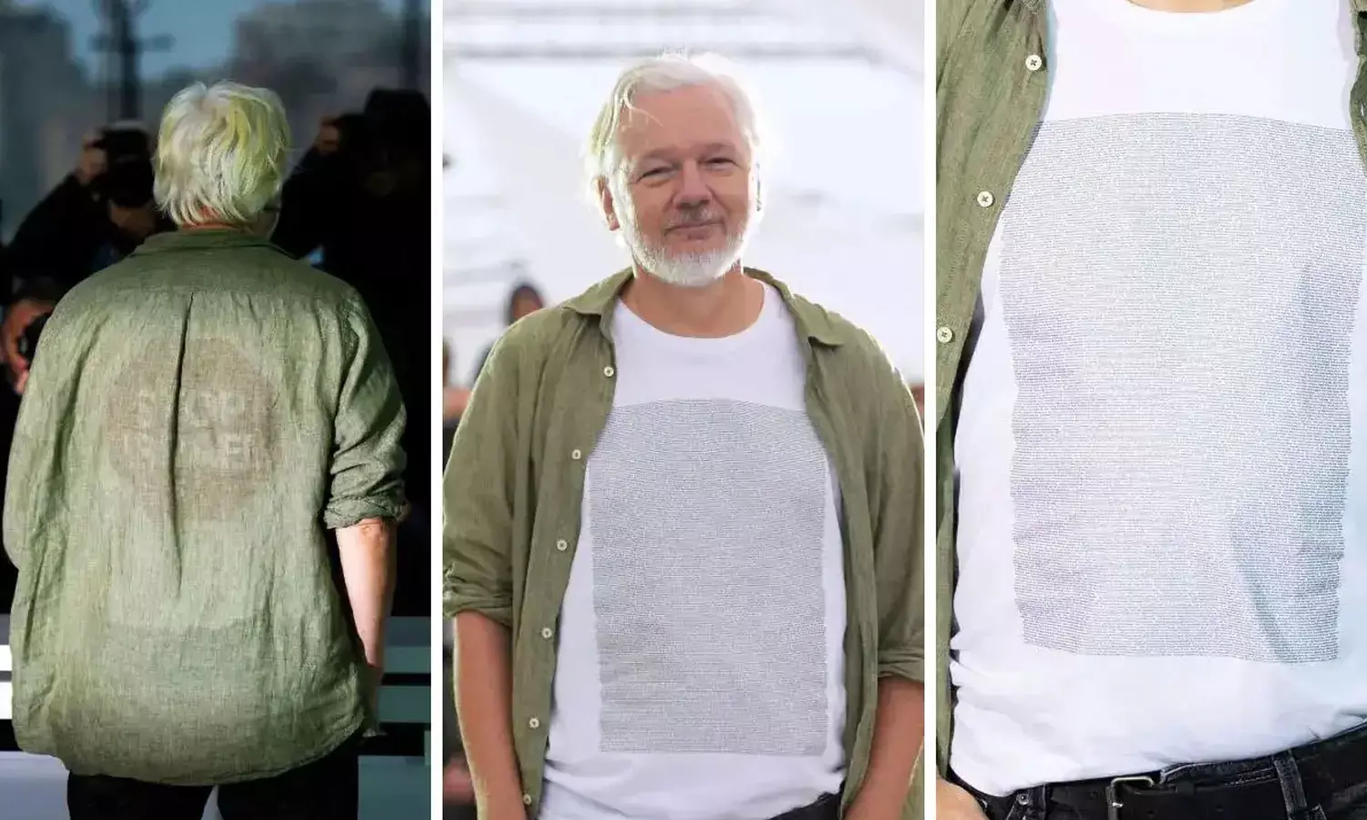 സ്റ്റോപ്പ് ഇസ്രായേൽ: ഗസ്സയിൽ കൊല്ലപ്പെട്ട കുട്ടികളുടെ പേര് എഴുതിയ ടീഷർട്ട് ധരിച്ച് ജൂലിയൻ അസാൻജ് കാൻ വേദിയിൽ സ്റ്റോപ്പ് ഇസ്രായേൽ: ഗസ്സയിൽ കൊല്ലപ്പെട്ട കുട്ടികളുടെ പേര് എഴുതിയ ടീഷർട്ട് ധരിച്ച് ജൂലിയൻ അസാൻജ് കാൻ വേദിയിൽ