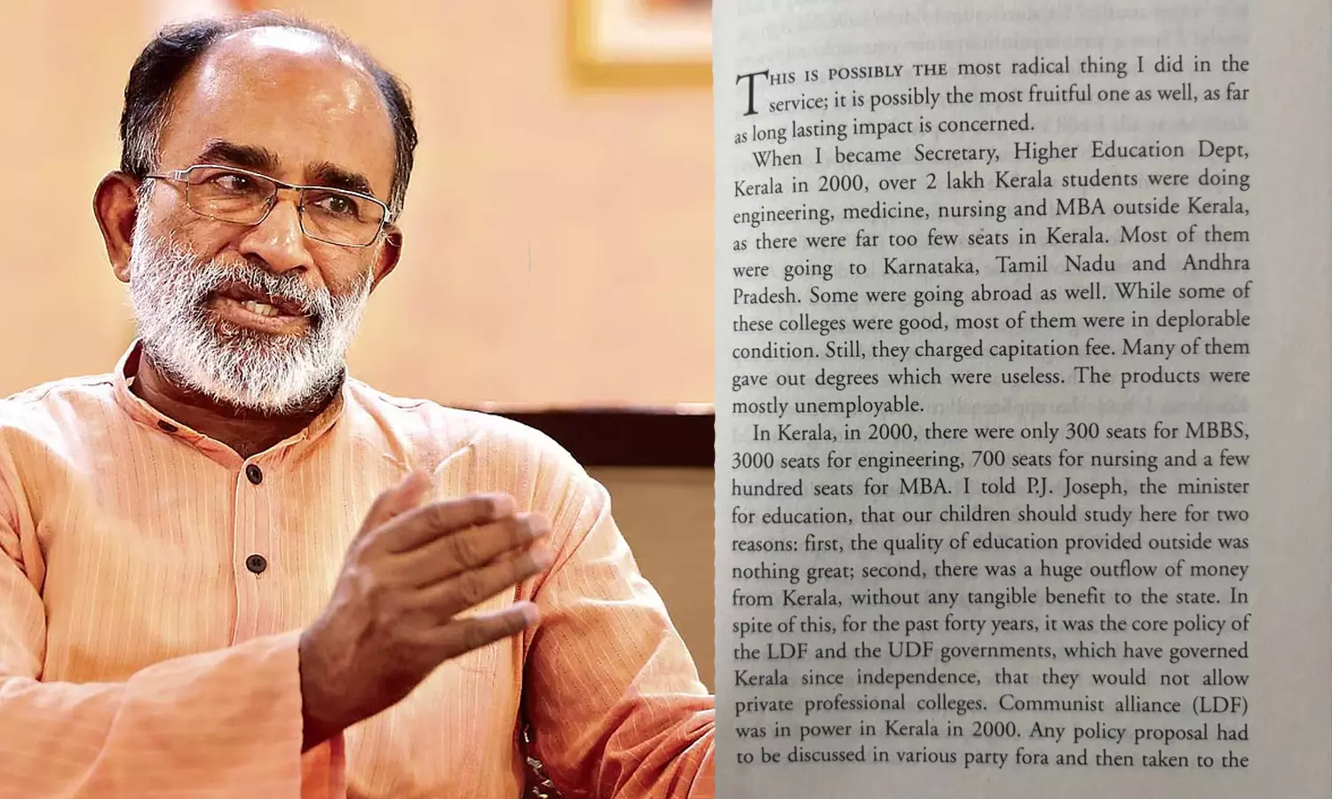 നായനാർ മന്ത്രിസഭ അറിയാതെ 33 സ്വകാര്യ   കോളജുകൾക്ക് അനുമതി കൊടുത്തു; അൽഫോൻസ് കണ്ണന്താനത്തിൻ്റെ വെളിപ്പെടുത്തൽ വിവാദമാകുന്നു