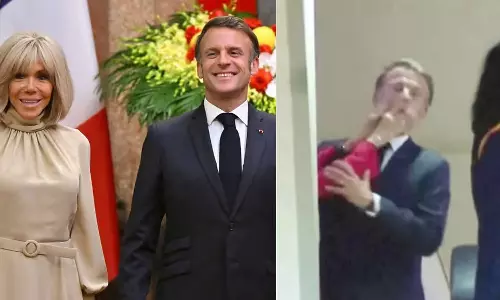 ഫ്രഞ്ച് പ്രസിഡൻ്റിൻ്റെ മുഖത്ത് ഭാര്യ അടിച്ചോ? വീഡിയോ വൈറലാകുന്നു ഫ്രഞ്ച് പ്രസിഡൻ്റിൻ്റെ മുഖത്ത് ഭാര്യ അടിച്ചോ? വീഡിയോ വൈറലാകുന്നു