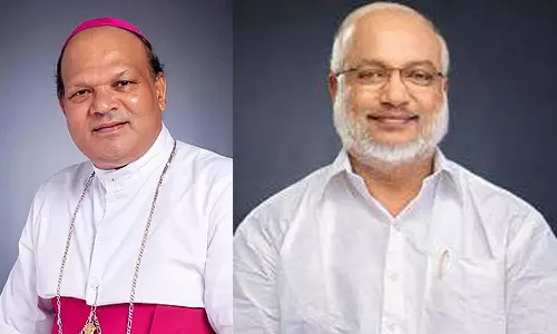 കോഴിക്കോട് അതിരൂപത ആർച്ച് ബിഷപ്പ് വർഗീസ് ചക്കാലക്കലിനെ എം.എ ബേബി സന്ദർശിച്ചു