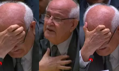 ഗസ്സയിലെ സ്ഥിതി അസഹനീയം; ഐക്യരാഷ്ട്രസഭയിൽ പൊട്ടിക്കരഞ്ഞ് ഫലസ്തീൻ അംബാസഡർ