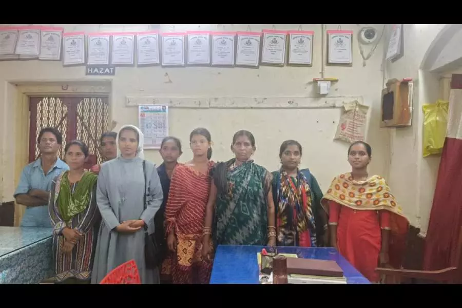 Nun Rachana Nayak with her companions