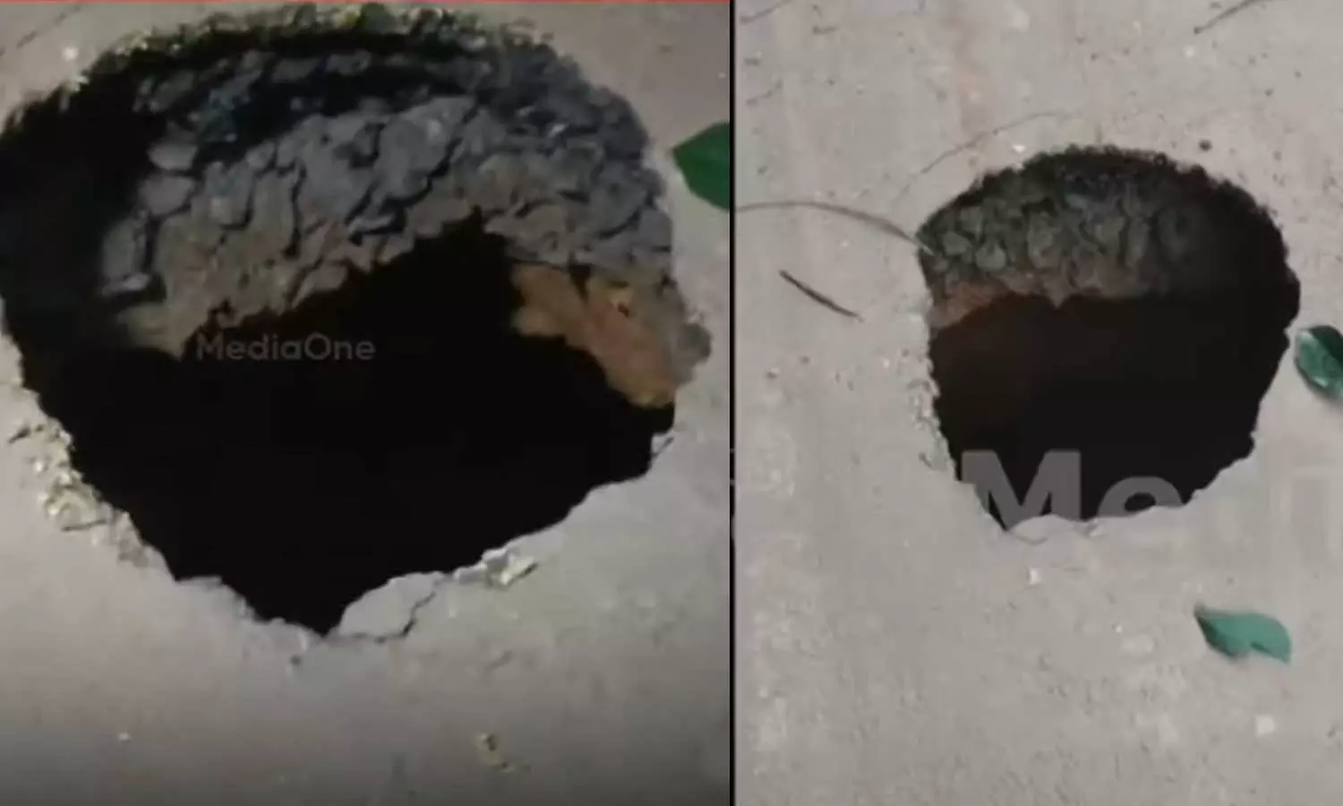 കിണറല്ലിത്, റോഡിലെ കുഴി; കണ്ണൂർ ചെങ്ങളായിയിൽ റോഡിൽ വൻ ഗർത്തം, അഞ്ച്  മീറ്ററോളം ആഴം