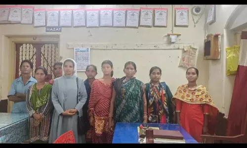 Nun Rachana Nayak with her companions