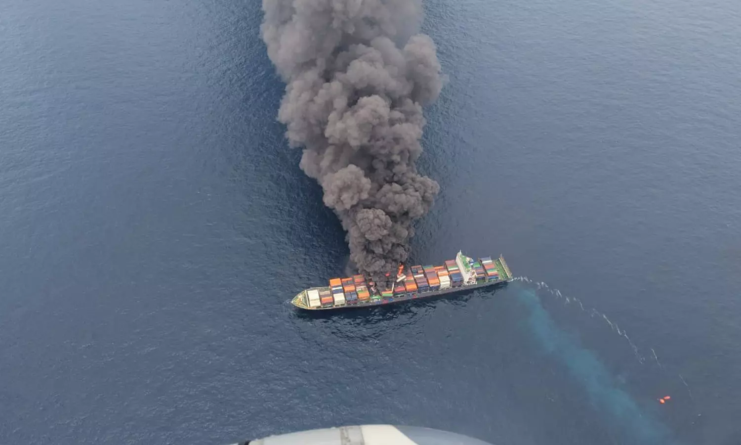 Cargo Ship Catches Fire Off Keralas Kozhikode Coast Cargo Ship Catches Fire Off Keralas Kozhikode Coast