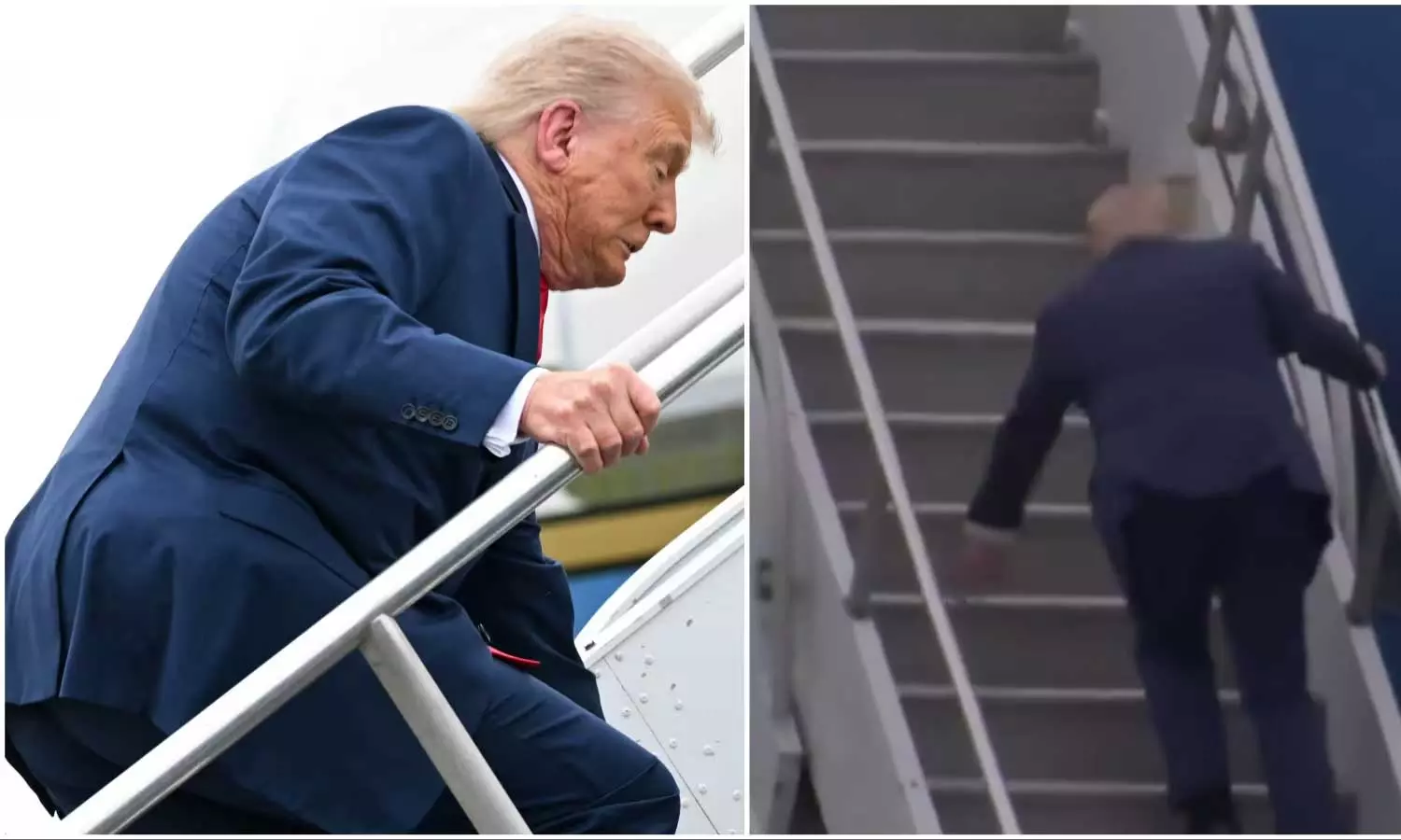 പടികൾ കയറുന്നതിനിടെ കാലിടറി വീണ് ട്രംപ്: ബൈഡൻ 2.0വെന്ന് ട്രോളി സോഷ്യൽ മീഡിയ