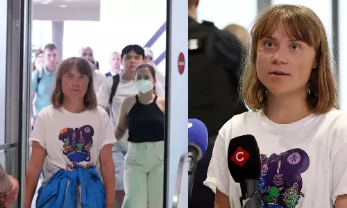 ഫ്രീഡം ഫ്‌ളോട്ടില; നിർത്തില്ല, ഇനിയും തുടരും: ഇസ്രായേൽ തിരിച്ചയച്ച ഗ്രേറ്റ തുംബർഗ് പാരീസിലെത്തി