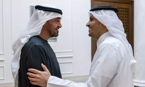 ഖത്തർ പ്രധാനമന്ത്രിയുമായി കൂടിക്കാഴ്ച നടത്തി യുഎഇ പ്രസിഡണ്ട് ശൈഖ്​ മുഹമ്മദ്