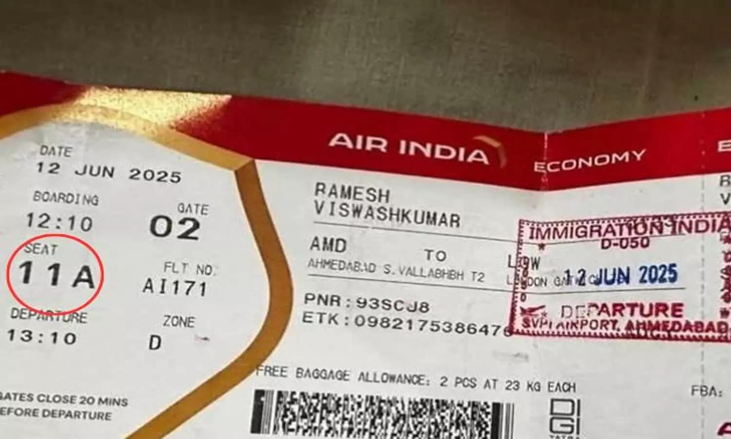 ആരും ഇരിക്കാൻ ഇഷ്ടപ്പെടാത്ത സീറ്റ്; എയര്‍ ഇന്ത്യ അപകടത്തിന് ശേഷം ഭാഗ്യ സീറ്റായി മാറിയ നമ്പർ 11 A