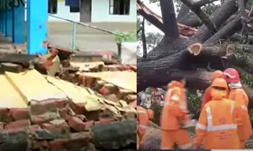 അതിതീവ്രമഴയിൽ വ്യാപക നാശനഷ്ടം; തിരുവനന്തപുരം ചാല യു.പി സ്കൂളിന്റെ മതിൽ ഇടിഞ്ഞു വീണു