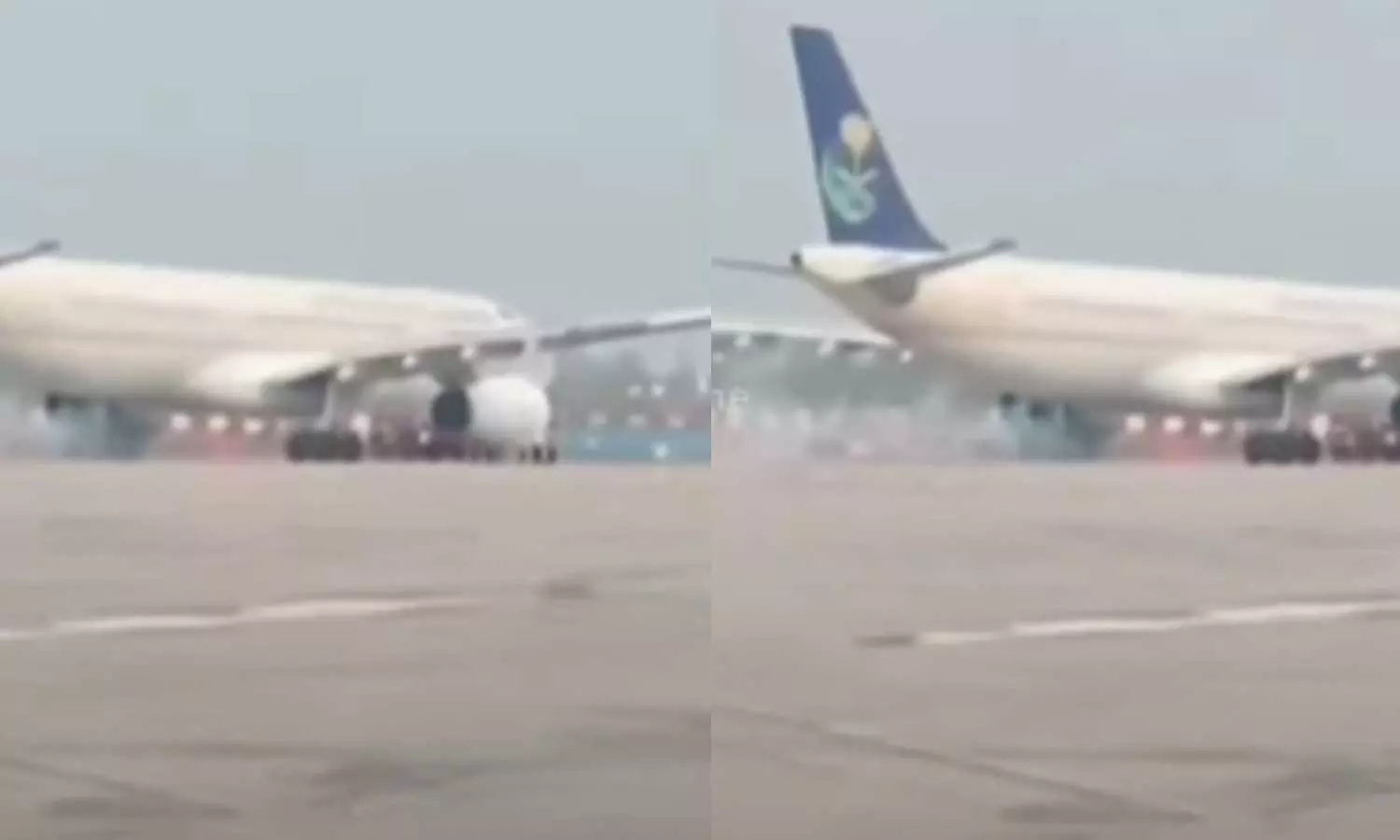 ഹജ്ജ് യാത്രികരുമായെത്തിയ വിമാനം ലഖ്നൗവില് ലാന്ഡ് ചെയ്യുന്നതിനിടെ തീയും പുകയും ഉയര്ന്നു ഹജ്ജ് യാത്രികരുമായെത്തിയ വിമാനം ലഖ്നൗവില് ലാന്ഡ് ചെയ്യുന്നതിനിടെ തീയും പുകയും ഉയര്ന്നു