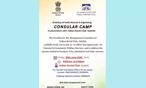 Indian Embassy Consular Camp in Salalah on June 20th