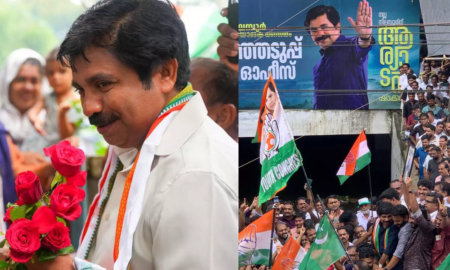 കൈ പിടിച്ച് നിലമ്പൂര്‍; വിജയക്കൊടി പാറിച്ച് ആര്യാടന്‍ ഷൗക്കത്ത്,11,077 വോട്ടിന്റെ ലീഡ്