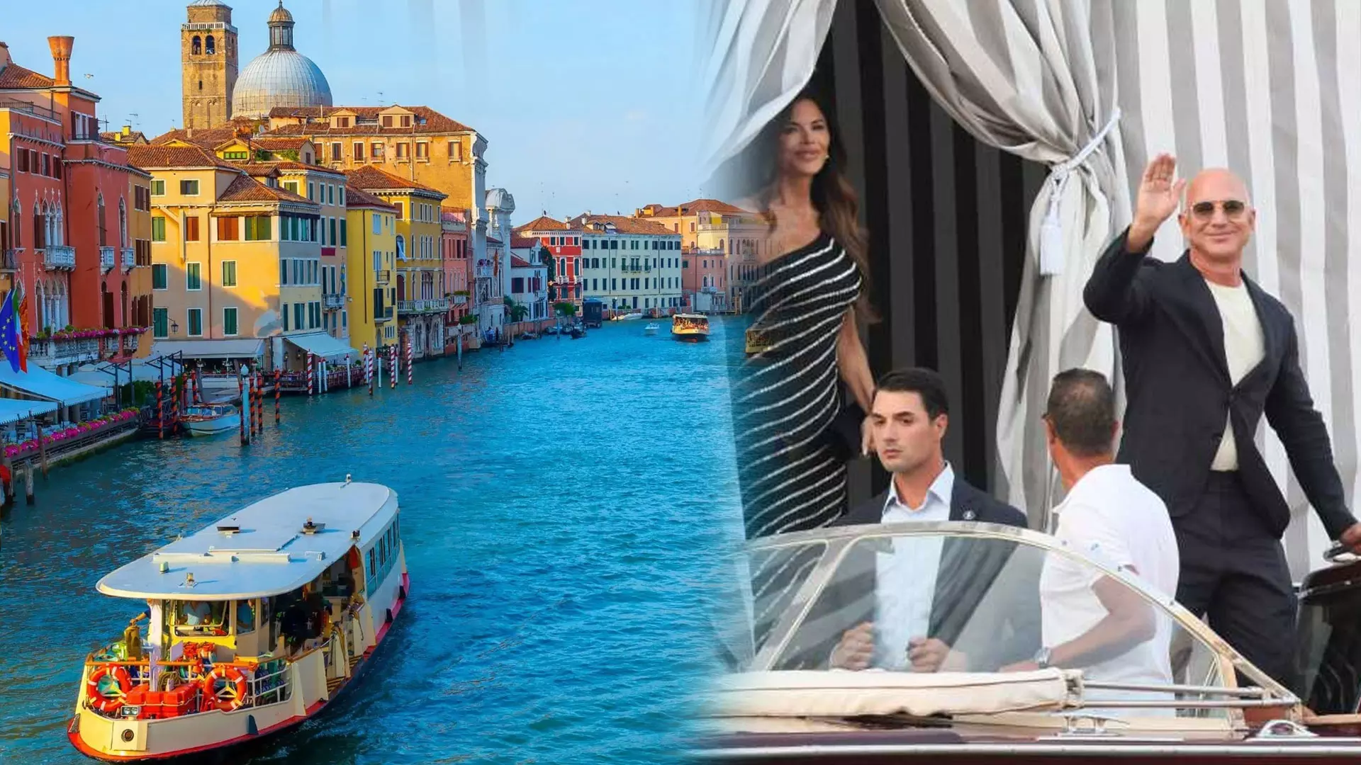 ഇറ്റലിയില് പൊടിപൊടിച്ച് ബെസോസ്-സാഞ്ചസ് കല്യാണം; വെനീസ് കനാലില് മുതല പ്രതിഷേധം ഇറ്റലിയില് പൊടിപൊടിച്ച് ബെസോസ്-സാഞ്ചസ് കല്യാണം; വെനീസ് കനാലില് മുതല പ്രതിഷേധം