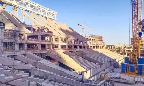 സൗദി അരാംകോ സ്റ്റേഡിയം നിര്‍മ്മാണം പുരോഗമിക്കുന്നു