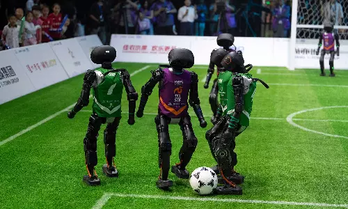 China Hosts First-Ever Humanoid Robot Football Match