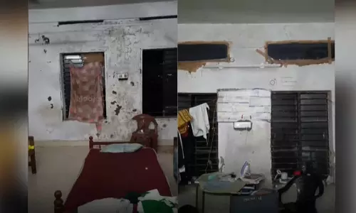 മുറികൾ ചോർന്നൊലിക്കുന്നു; കോട്ടയം മെഡിക്കൽ കോളജ് വിദ്യാർഥികളുടെ ഹോസ്റ്റൽ കെട്ടിടം അപകടാവസ്ഥയിൽ