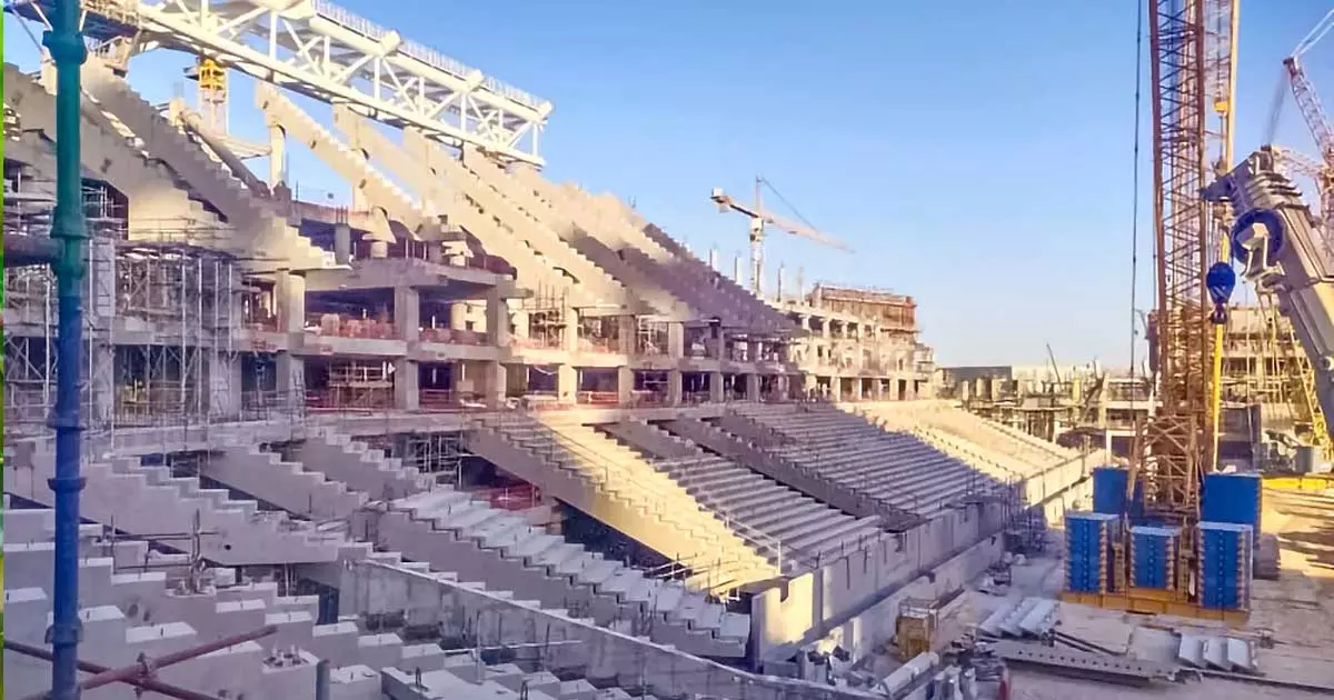 ദമ്മാം അരാംകോ സ്റ്റേഡിയം സ്ട്രക്ചര്‍ വര്‍ക്കുകള്‍ പൂര്‍ത്തിയാകുന്നു
