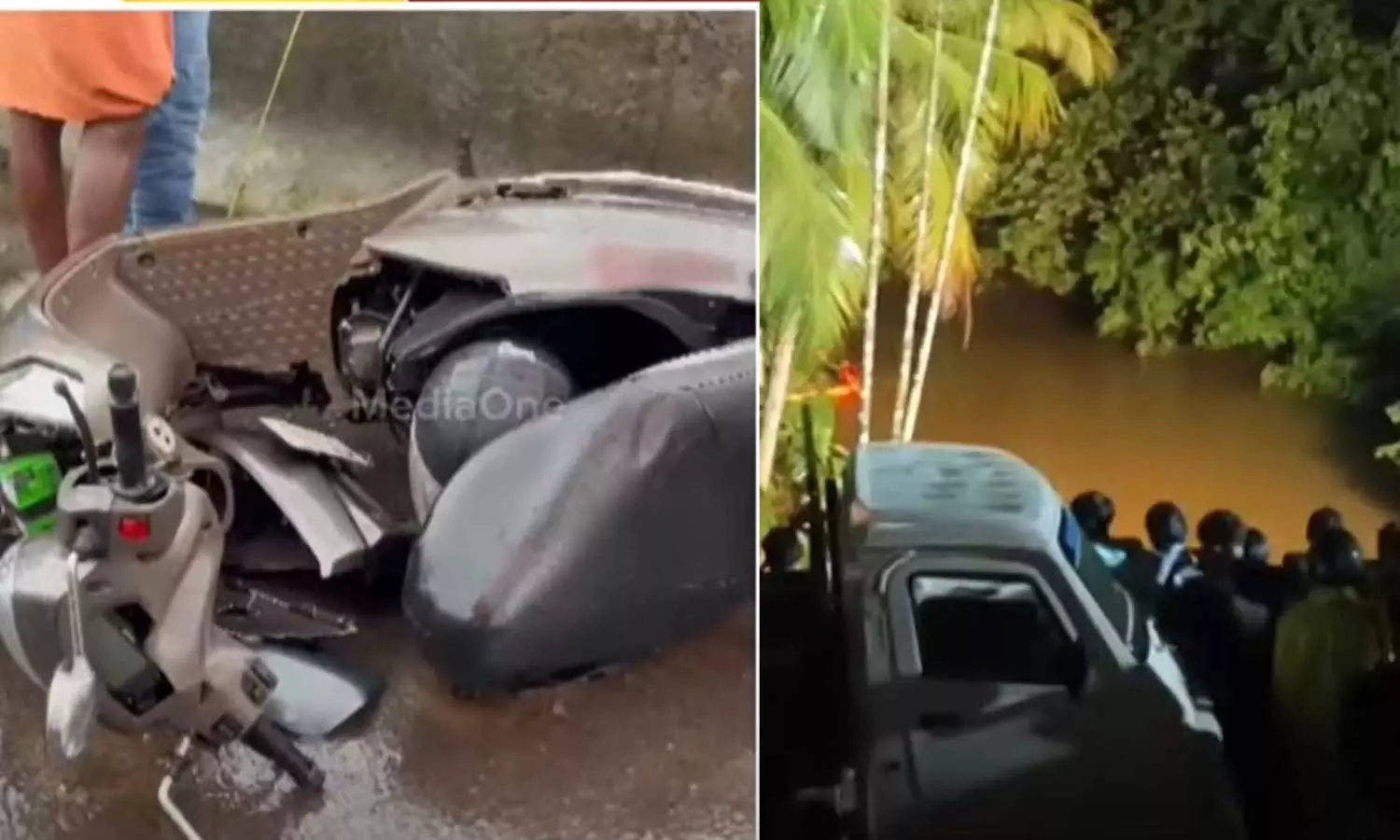 മലപ്പുറം തലപ്പാറയിൽ കാറിടിച്ച് തോട്ടിൽ വീണ ബൈക്ക് യാത്രികനെ കണ്ടെത്താനായില്ല