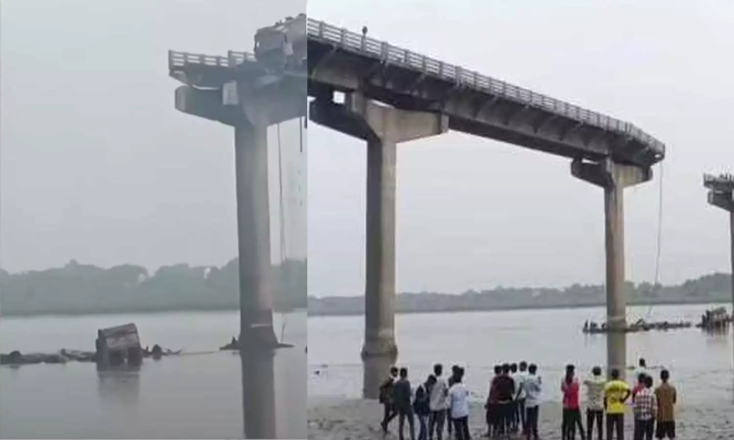 ഗുജറാത്തില്‍ പാലം തകര്‍ന്ന് വാഹനങ്ങള്‍ നദിയില്‍ വീണു; 9 പേര്‍ മരിച്ചു