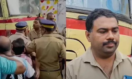 കൊല്ലത്ത് സർവീസ് നടത്തുന്നതിനിടയിൽ കെഎസ്ആർടിസി  കണ്ടക്ടറെ മര്‍ദിച്ച് സമരാനുകൂലികള്‍