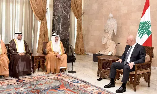കുവൈത്ത് ഉപപ്രധാനമന്ത്രി ലെബനാൻ പ്രസിഡന്റുമായി കൂടിക്കാഴ്ച നടത്തി