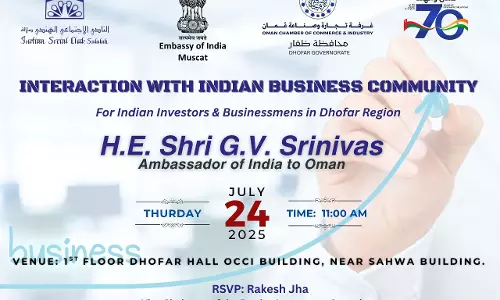 സലാലയിൽ ഇന്ത്യൻ കമ്മ്യൂണിറ്റി ബിസിനസ്സ് മീറ്റ്; അംബാസഡർ ജി.വി. ശ്രിനിവാസ് മുഖ്യാതിഥി