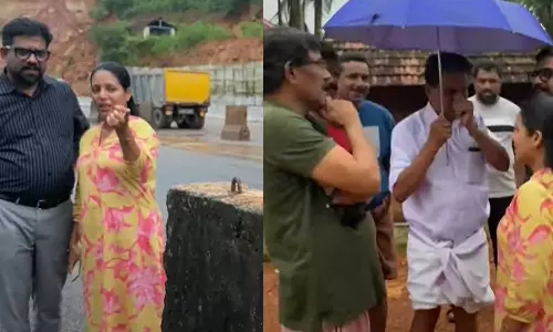 കുന്നിടിഞ്ഞപ്പോള് ഷിരൂർ അപകടമാണ് ഓർമവന്നത്, ദൈവം എത്തിച്ചതാണ് ഇവരെ; വീരമലക്കുന്നില് നിന്ന് തന്നെ രക്ഷിച്ചവർക്ക് നന്ദി പറയാനെത്തി അധ്യാപിക കുന്നിടിഞ്ഞപ്പോള് ഷിരൂർ അപകടമാണ് ഓർമവന്നത്, ദൈവം എത്തിച്ചതാണ് ഇവരെ; വീരമലക്കുന്നില് നിന്ന് തന്നെ രക്ഷിച്ചവർക്ക് നന്ദി പറയാനെത്തി അധ്യാപിക