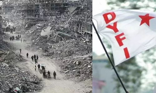 ഗസ്സയിലെ ഇസ്രായേൽ വംശഹത്യ: ബോംബെ ഹൈക്കോടതിയുടെ പരാമർശം ജനാധിപത്യ വിരുദ്ധമെന്ന് ഡിവൈഎഫ്ഐ ഗസ്സയിലെ ഇസ്രായേൽ വംശഹത്യ: ബോംബെ ഹൈക്കോടതിയുടെ പരാമർശം ജനാധിപത്യ വിരുദ്ധമെന്ന് ഡിവൈഎഫ്ഐ