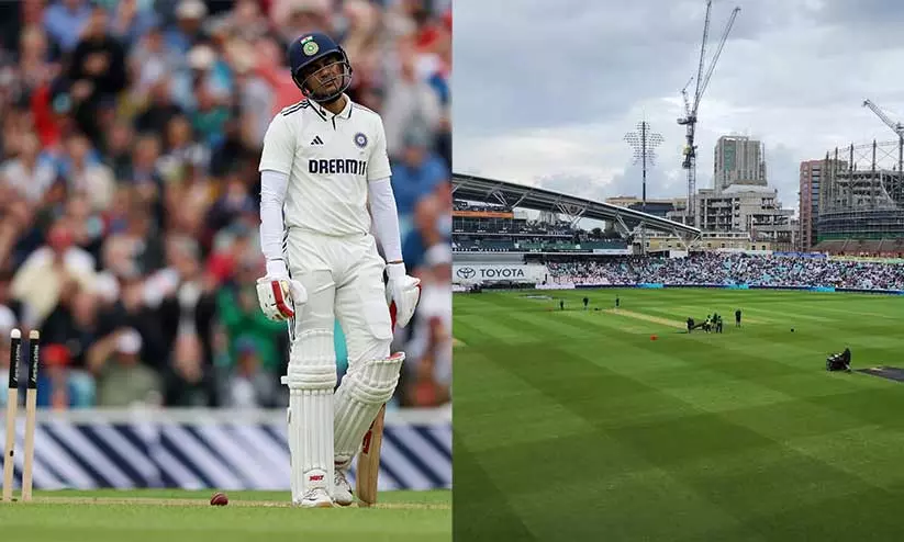 ഓവൽ ടെസ്റ്റ് ; ഇന്ത്യക്ക് ബാറ്റിങ് തകർച്ച, മഴ മൂലം മത്സരം തടസപ്പെട്ടു