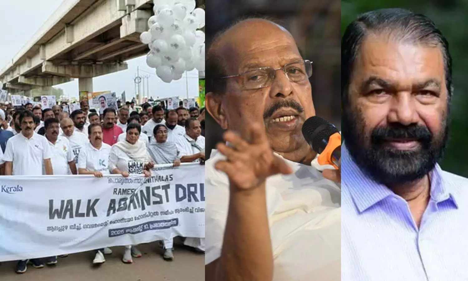 ലഹരിക്കെതിരെയുള്ള രമേശ് ചെന്നിത്തലയുടെ വാക്കത്തോണിനെ അഭിനന്ദിച്ച് ശിവൻകുട്ടിയും ജി.സുധാകരനും